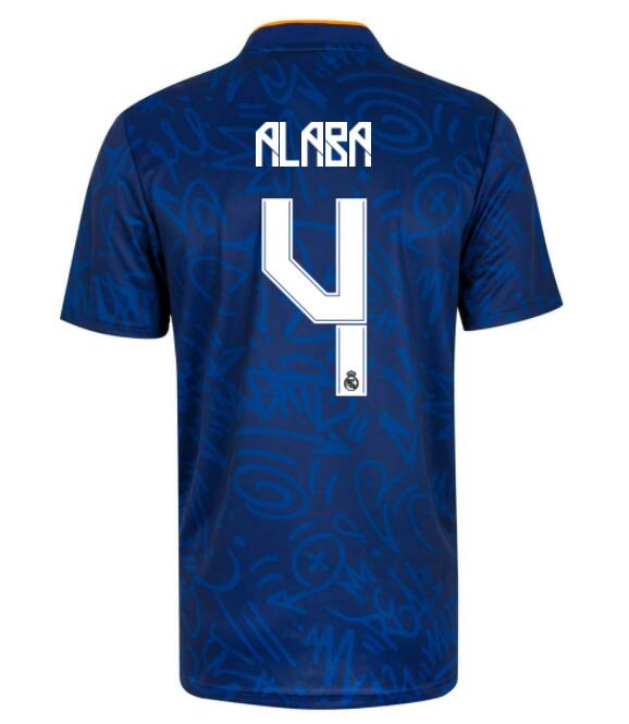 2021/22 Real Madrid Away Kit Soccer Jersey with Alaba 4 printing